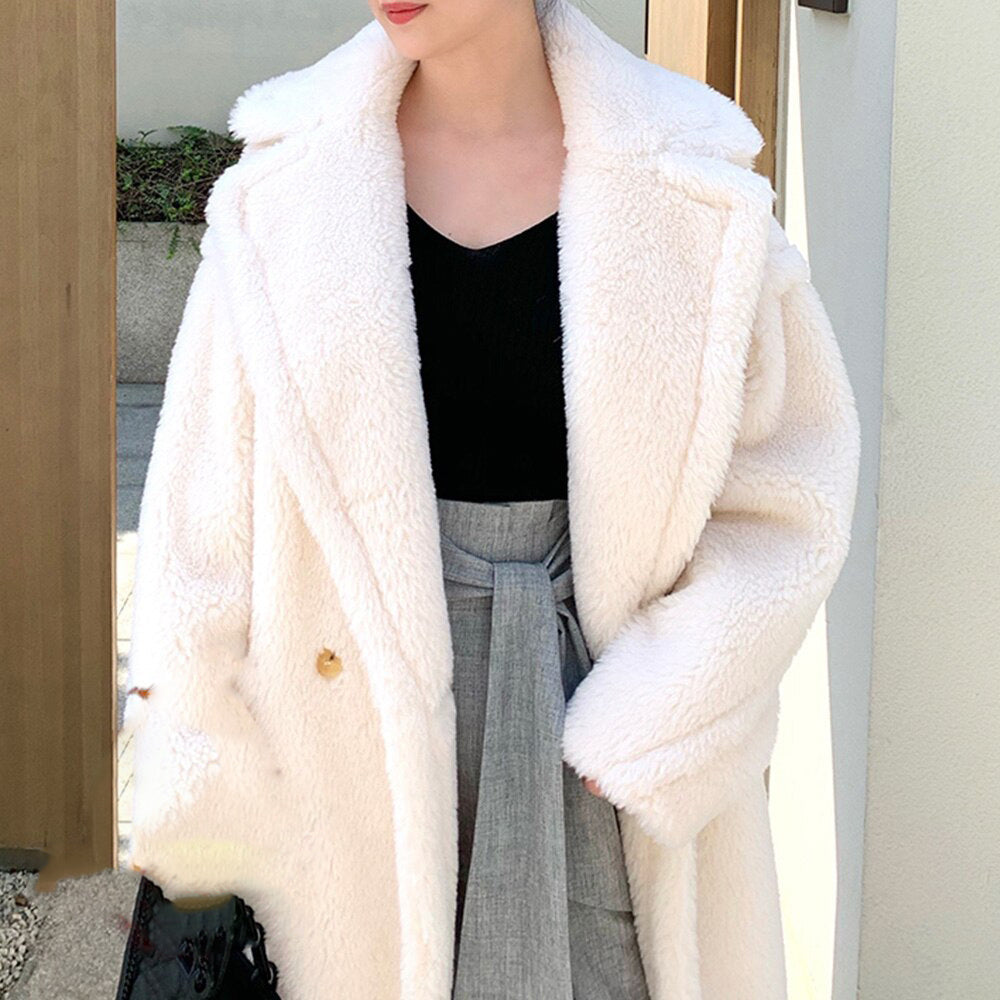 Mila Elegante Lange Teddy Jas