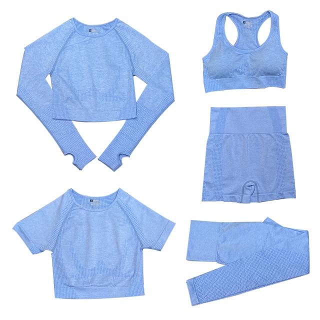 Lara Gymfit Set - 5-delige Sport Set | High-Waist Dames Top & Leggings