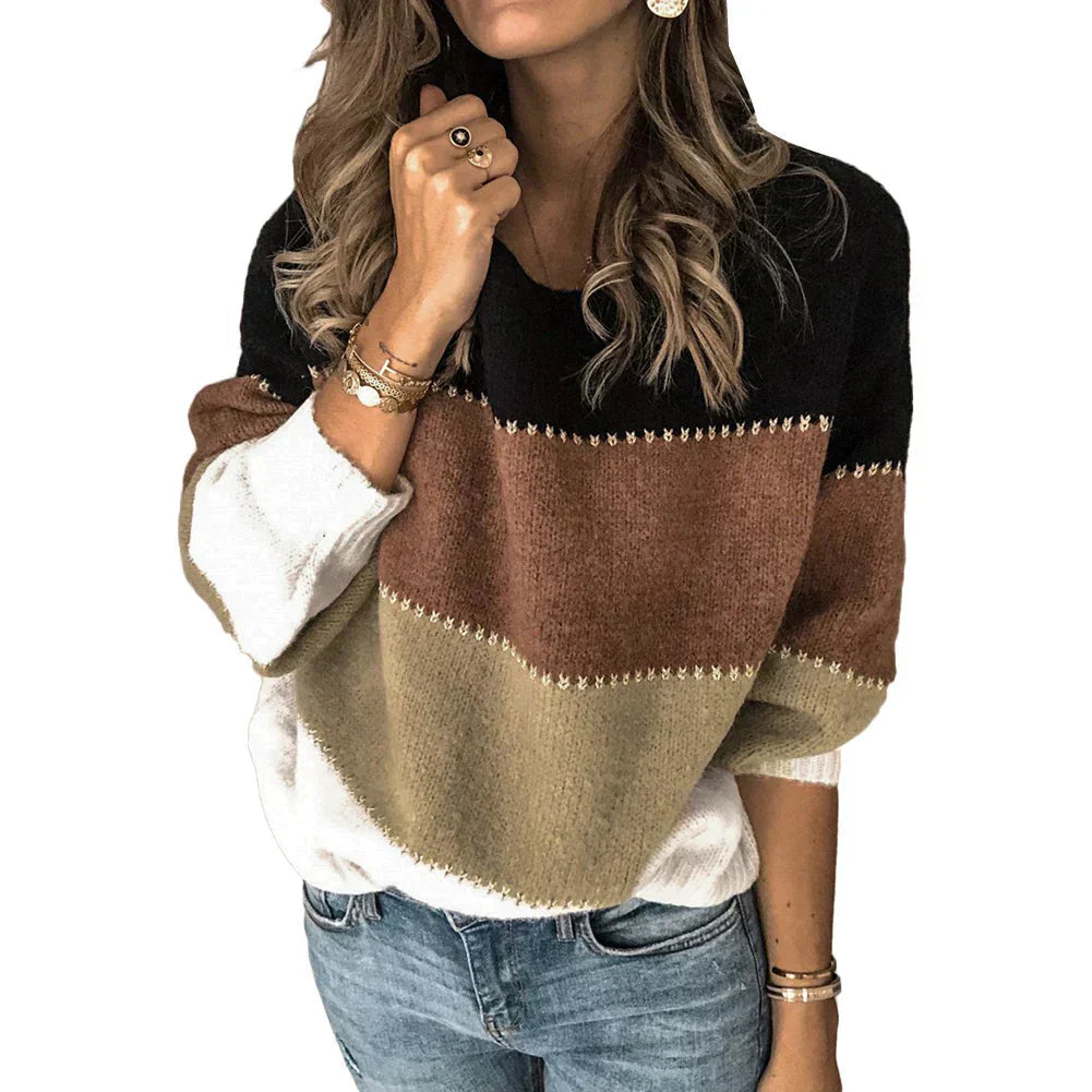 Judy – Kleurige Gebreide Trui voor Stijl en Comfort