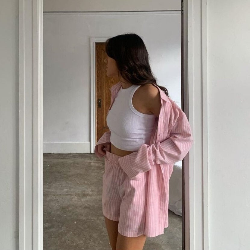 Livia Luxe Gestreepte Pyjama Set