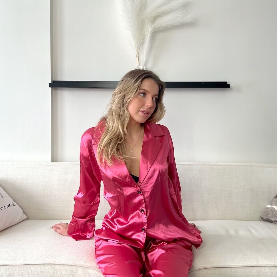 Cassy Luxe Zijde Satijnen Pyjama Set voor Dames