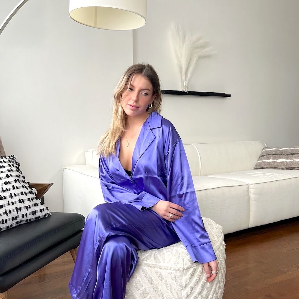Cassy Luxe Zijde Satijnen Pyjama Set voor Dames