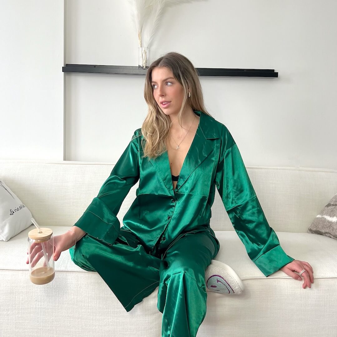Cassy Luxe Zijde Satijnen Pyjama Set voor Dames
