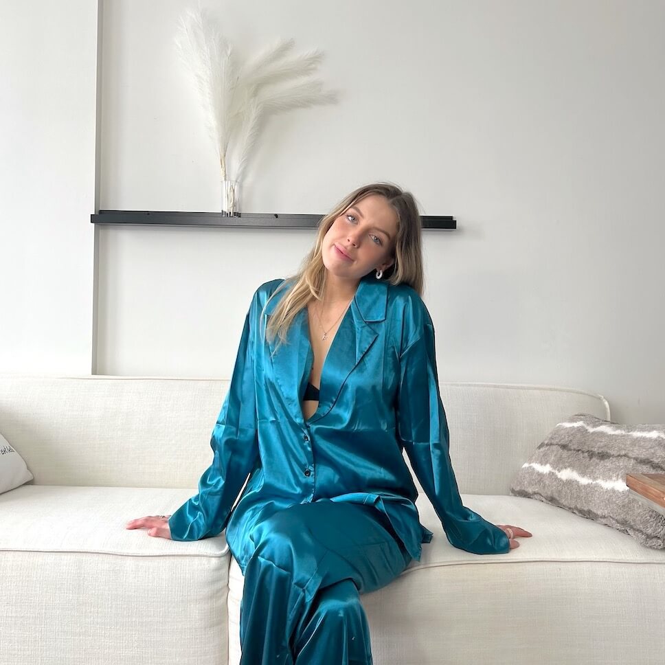 Cassy Luxe Zijde Satijnen Pyjama Set voor Dames