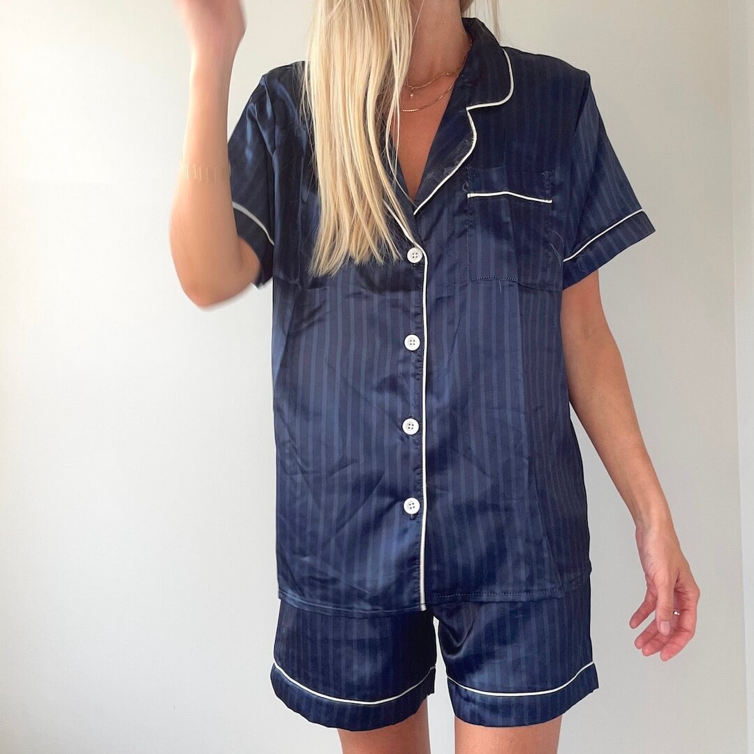 Ivy Satijnen Pyjama Set - Kort en Stijlvol