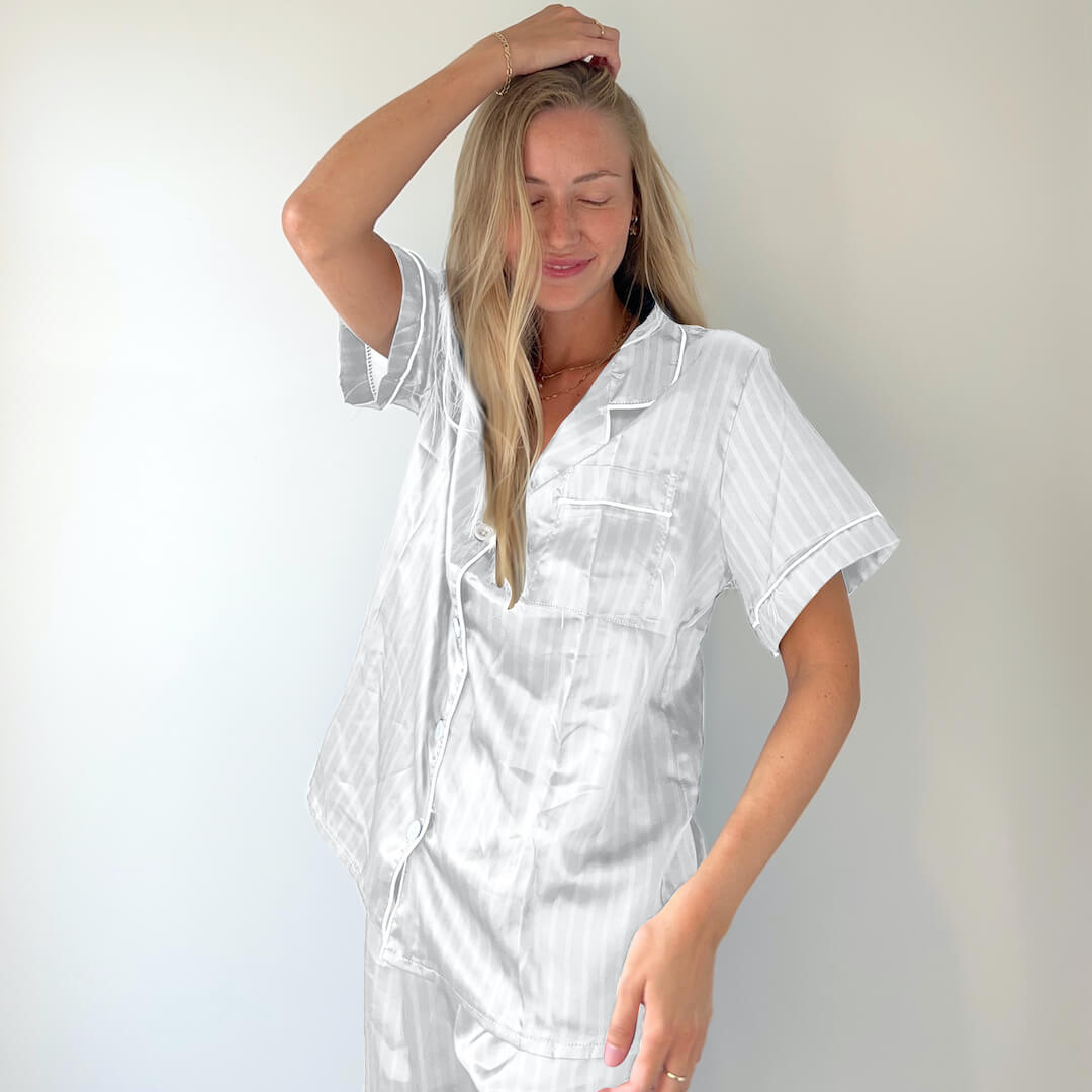 Ivy Satijnen Pyjama Set - Kort en Stijlvol