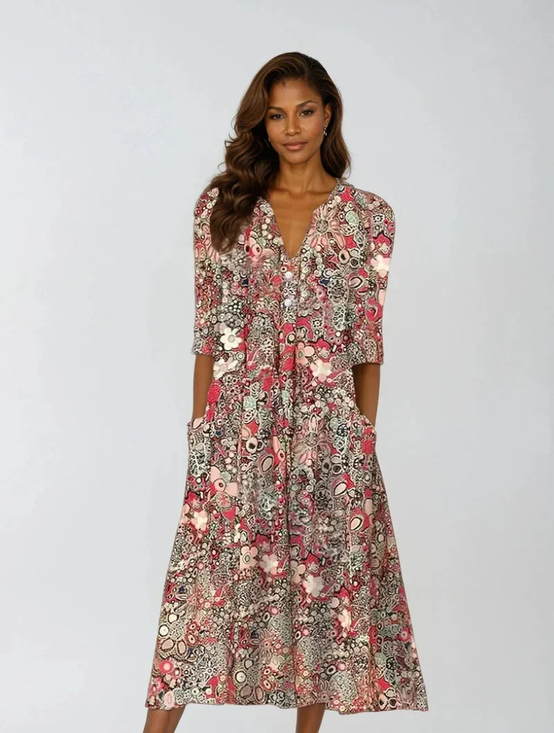 Anastasia Elegante Zomerjurk met Flatterende Pasvorm en Tijdloze Stijl
