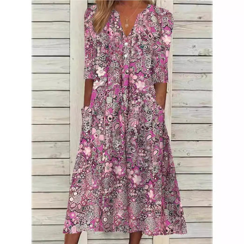 Anastasia Elegante Zomerjurk met Flatterende Pasvorm en Tijdloze Stijl
