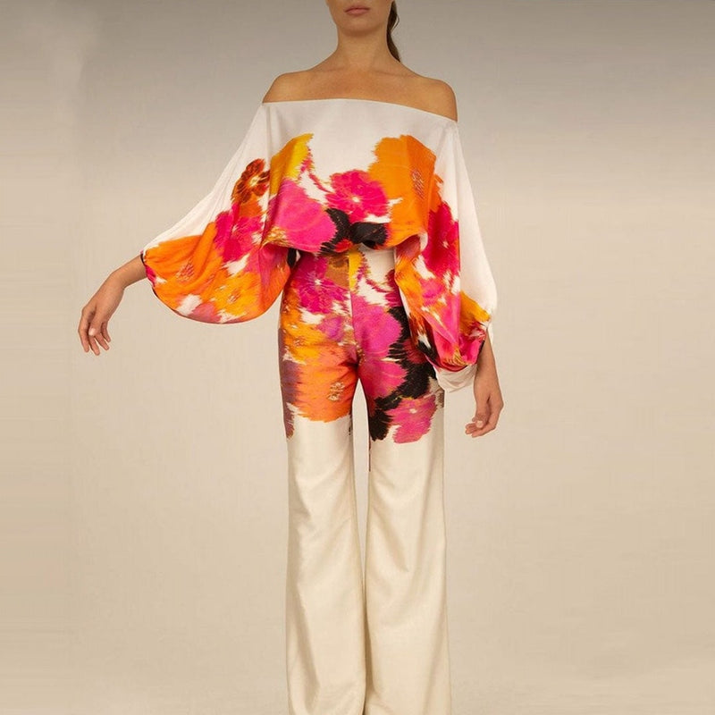 Austen Zijdezachte Elegante Zomerset met Blouse en Broek