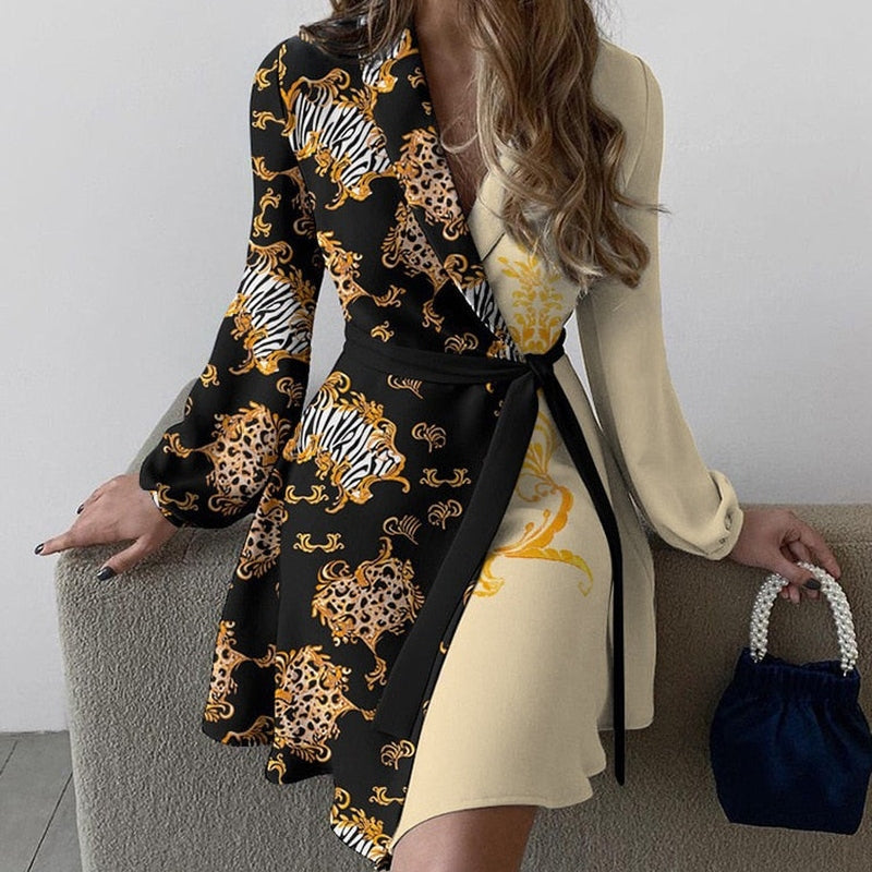 Alia - Elegante Gewrapte Mini-Jurk met Tailleceintuur