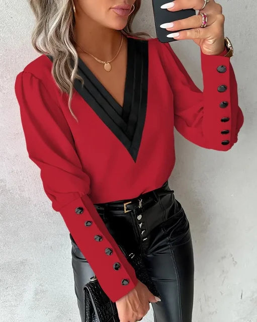 Abby - Elegante V-Hals Blouse