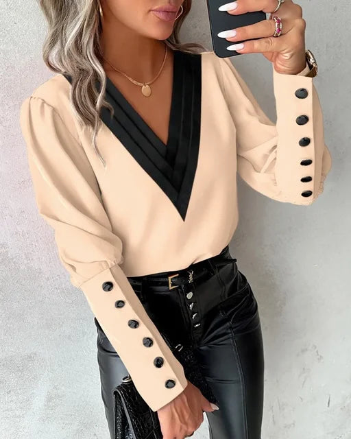 Abby - Elegante V-Hals Blouse
