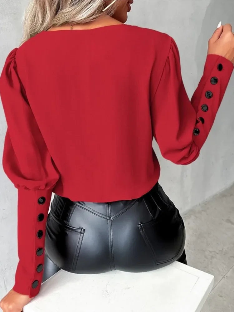 Abby - Elegante V-Hals Blouse