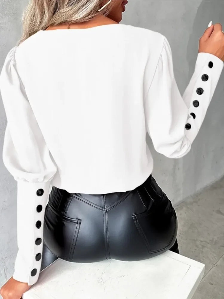Abby - Elegante V-Hals Blouse