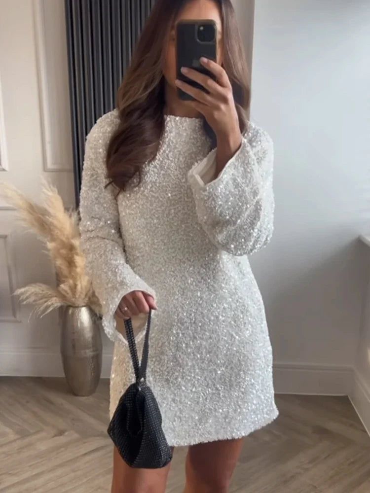 Avelith - Mini Jurk met Contrasterende Strik en Luxe Textuur