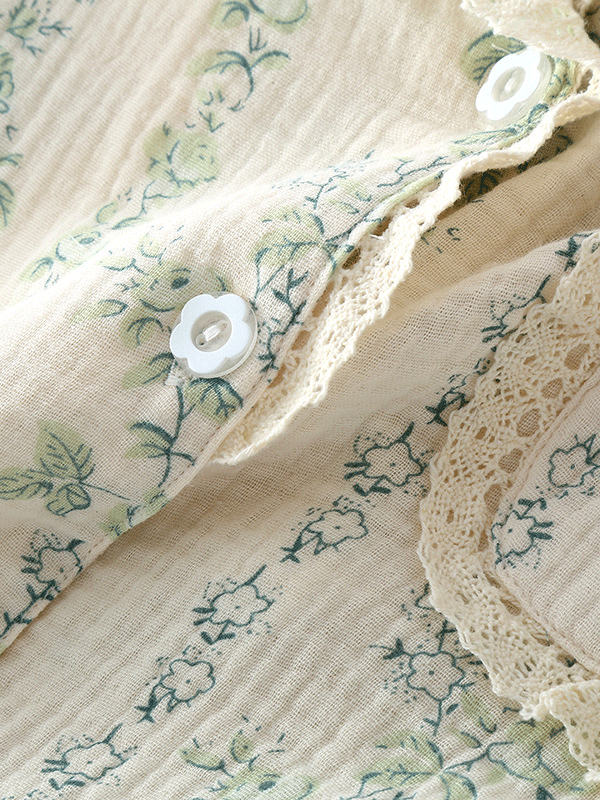Sofia Bloemenprint Pyjamaset met Kantafwerking
