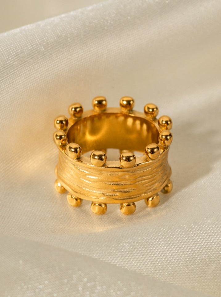 18k Goud Vergulde Kroonring – Vervaagt Niet