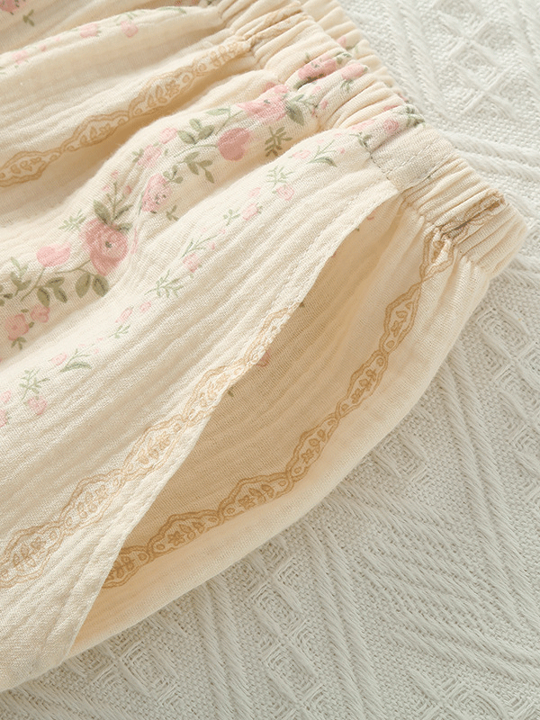 Charlotte Verfijnde Kanten Bloemenprint Pyjama Set