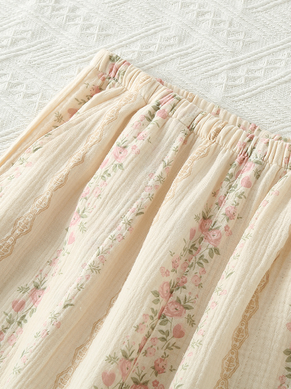 Charlotte Verfijnde Kanten Bloemenprint Pyjama Set