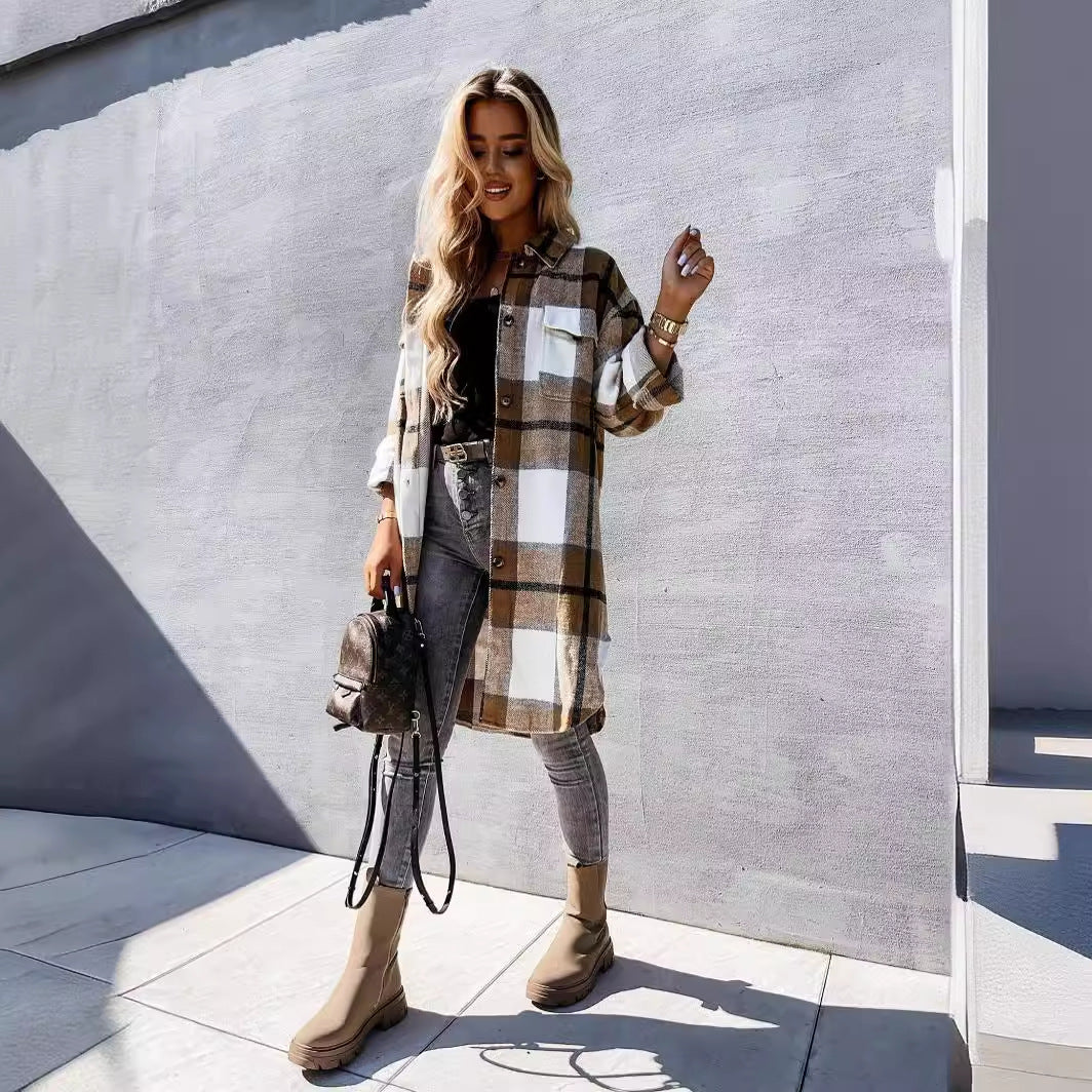 Mila Luxe Flanellen Shacket – Comfortabel met Karakter en Knopen-Detail