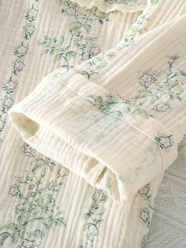 Sofia Bloemenprint Pyjamaset met Kantafwerking