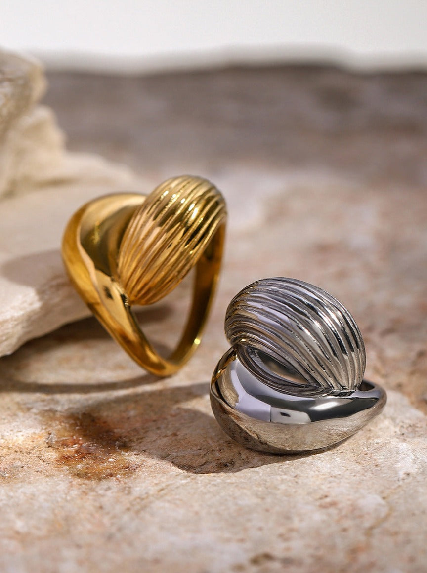 18K Goud Vergulde Roestvrijstalen Ring met Druppelvorm