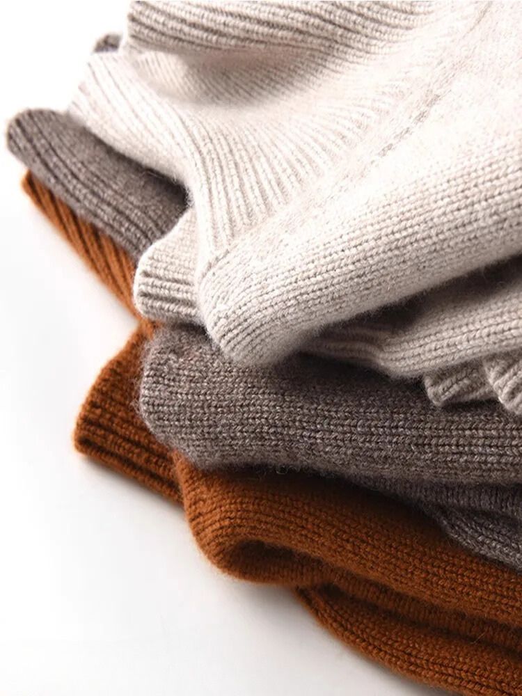 Camille Luxe Cashmere Turtleneck Trui - Zachte Gebreide Pullover
