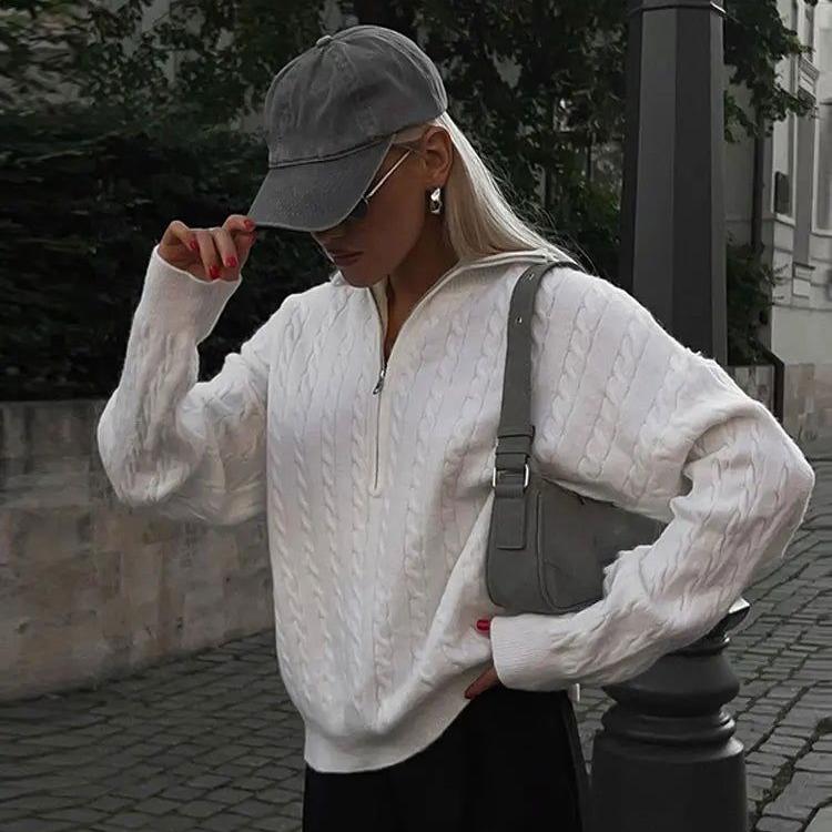 Sophie Stijlvolle Gebreide Trui met Halfzip