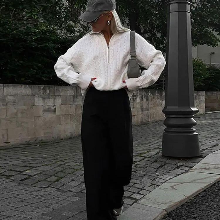 Sophie Stijlvolle Gebreide Trui met Halfzip