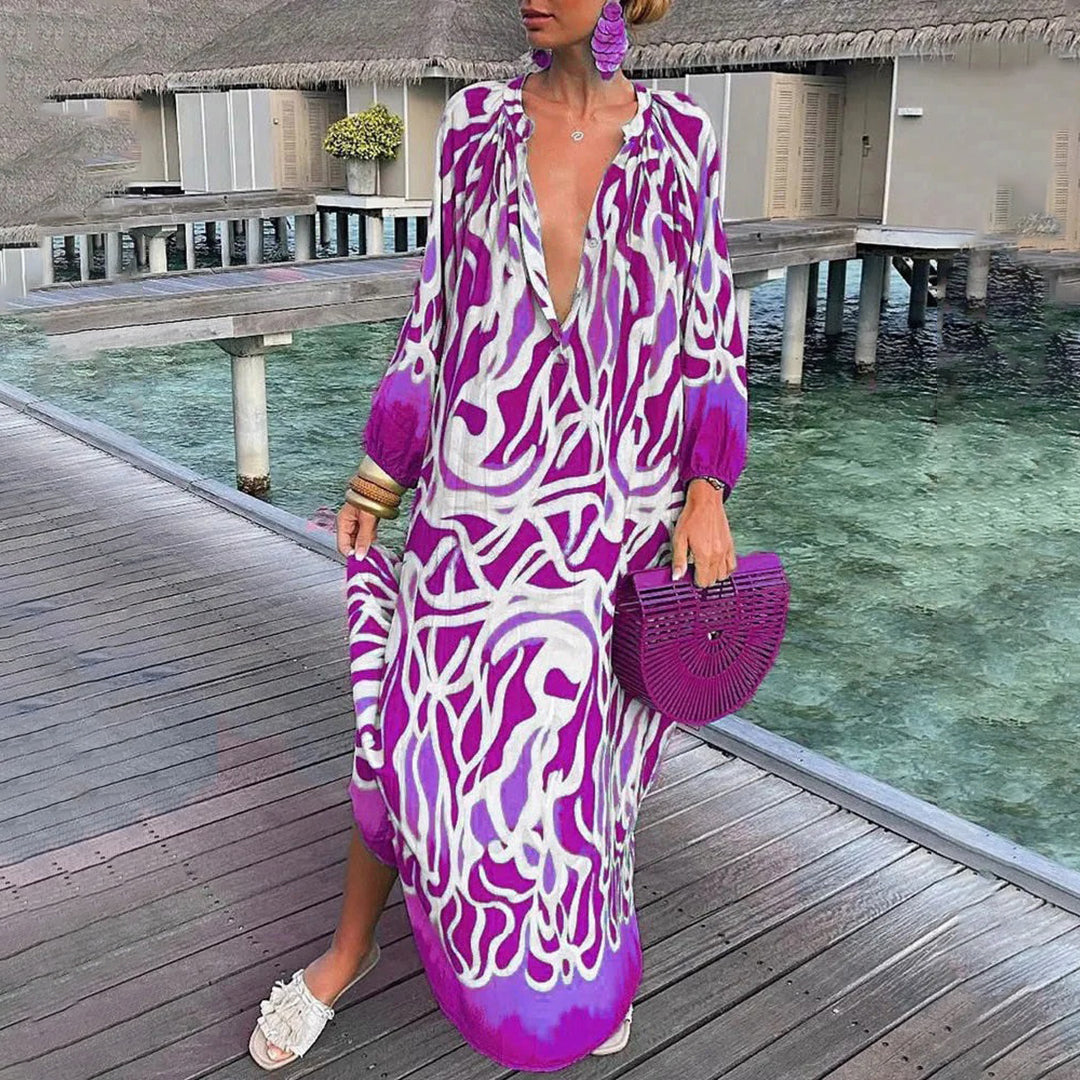 Alina – Luchtige Elegante Strand Kaftan van Chiffon met Boho Look