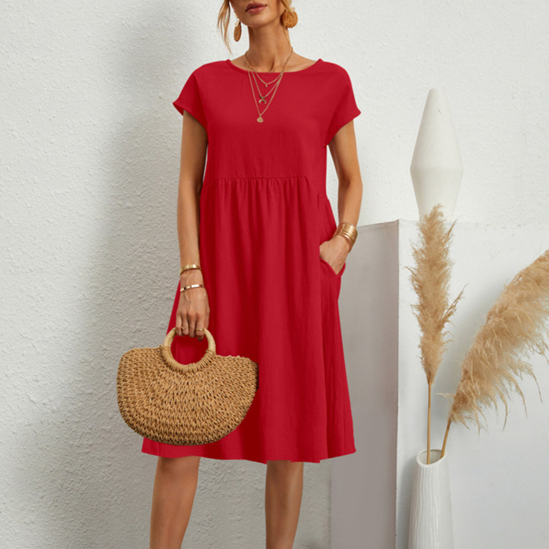 Lily Comfortabele Zomerse Katoenen Jurk met Losse Pasvorm