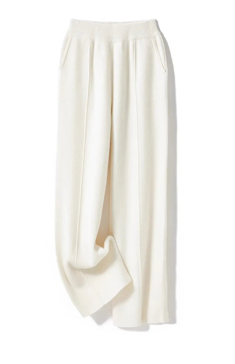 Iris Cozy Brede Gebreide Broek - Elegant en Casual