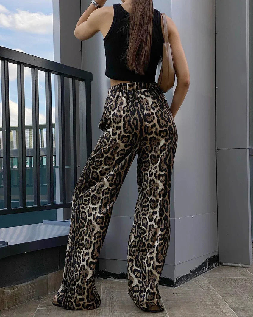 Ava Wild Wijde Leopard Broek