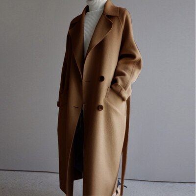 Olivia Luxe Getailleerde Wol Jas