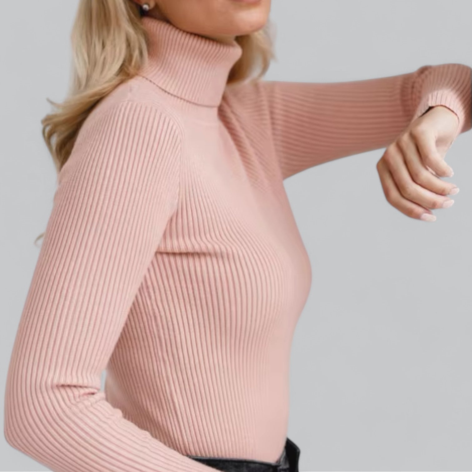 Annelies - Comfortabele Stretch Mock Turtleneck Pullover Sweater