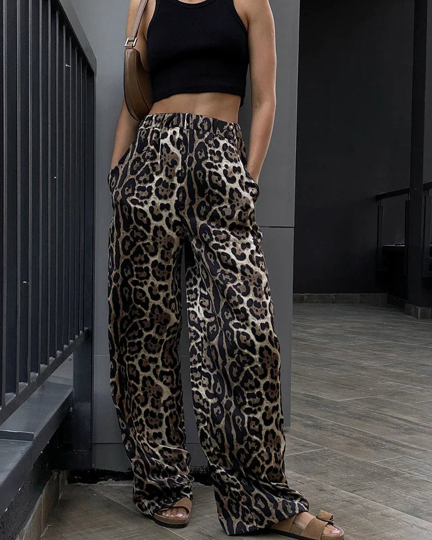 Ava Wild Wijde Leopard Broek