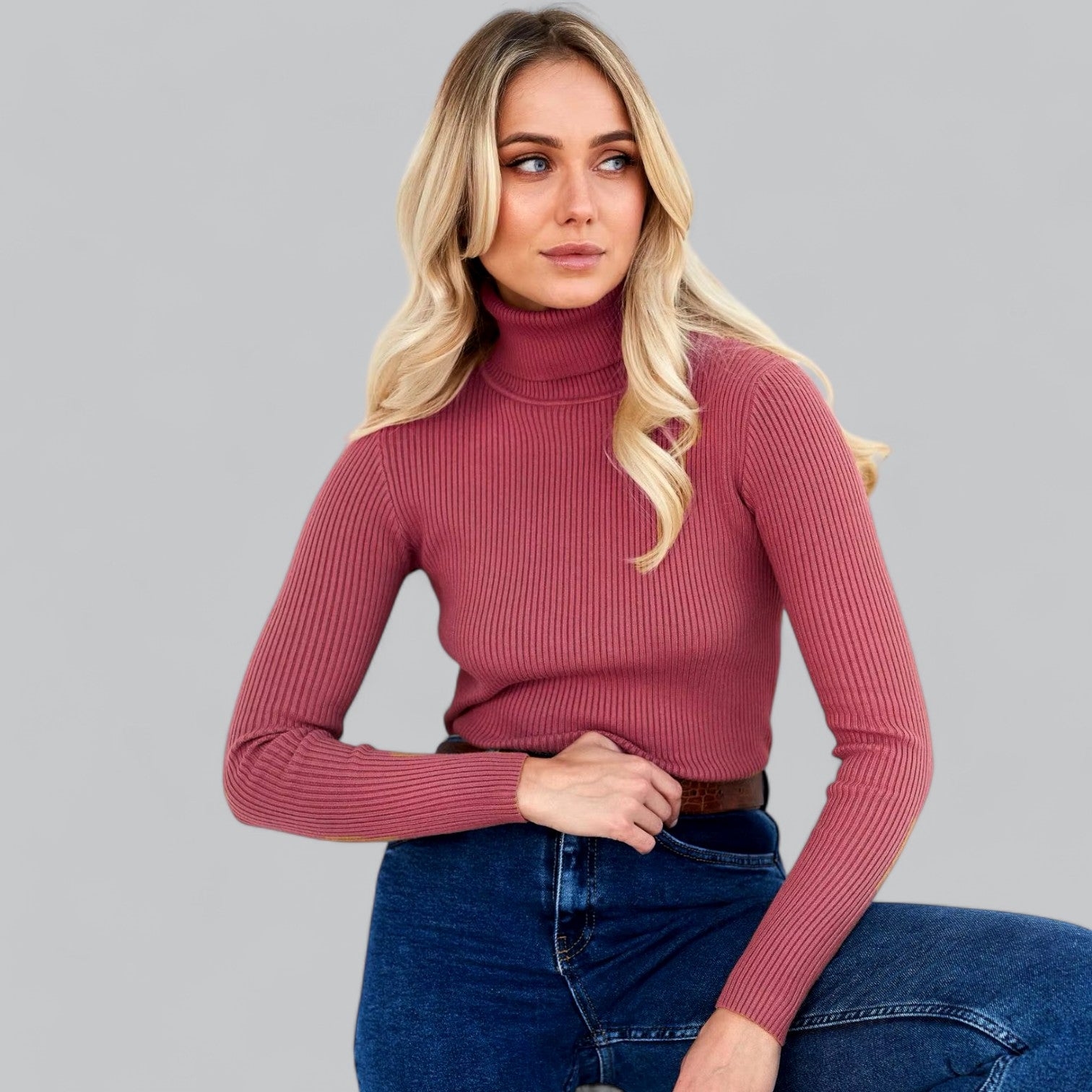 Annelies - Comfortabele Stretch Mock Turtleneck Pullover Sweater