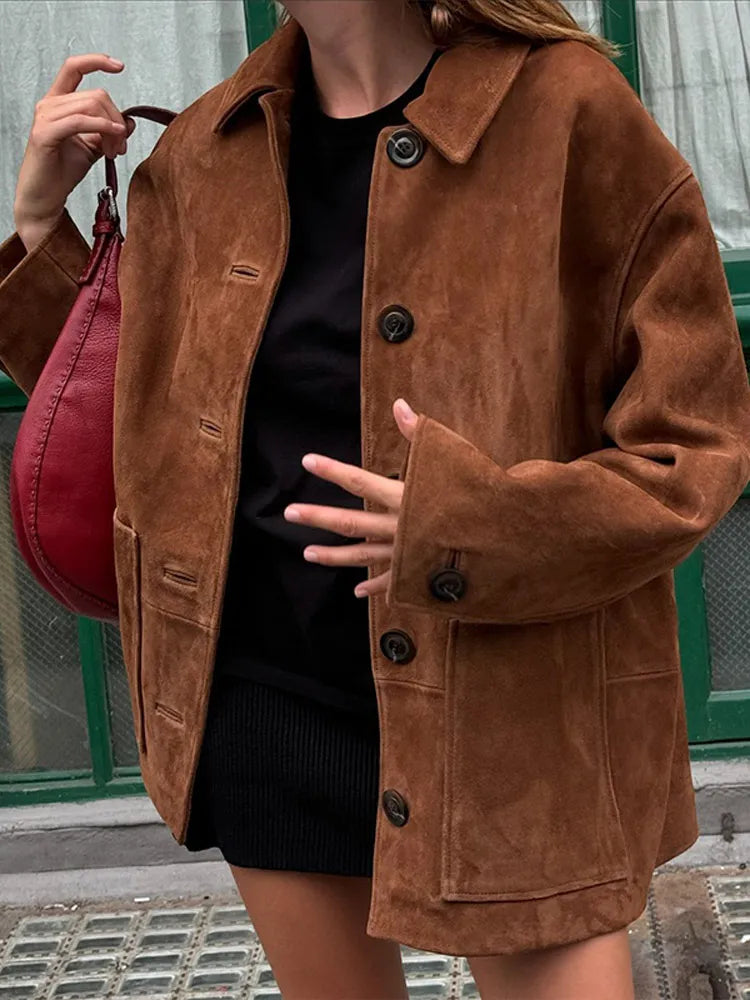 Anghélika Luxe Damesjas met Moderne Snit en Unieke Details