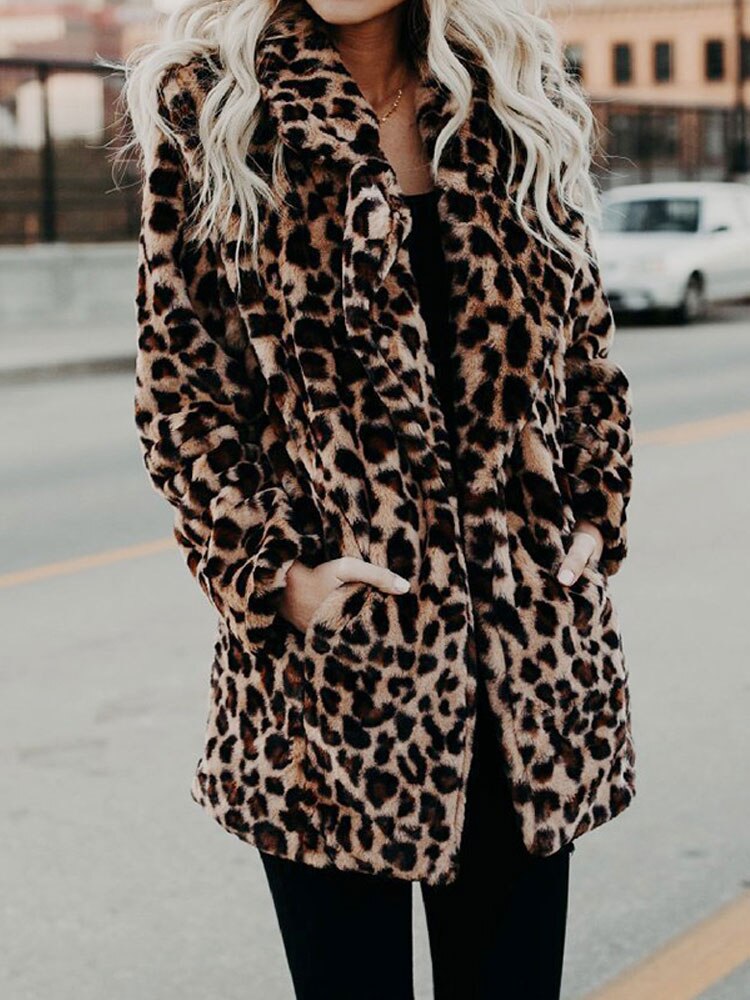 Nora Luxe Lange Imitatiebont Jas