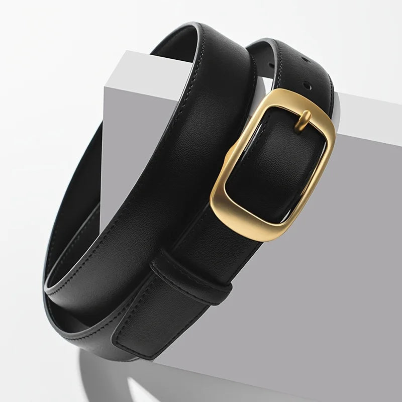 Dames Leren Riem - Klassieke Elegantie met Gouden Gesp