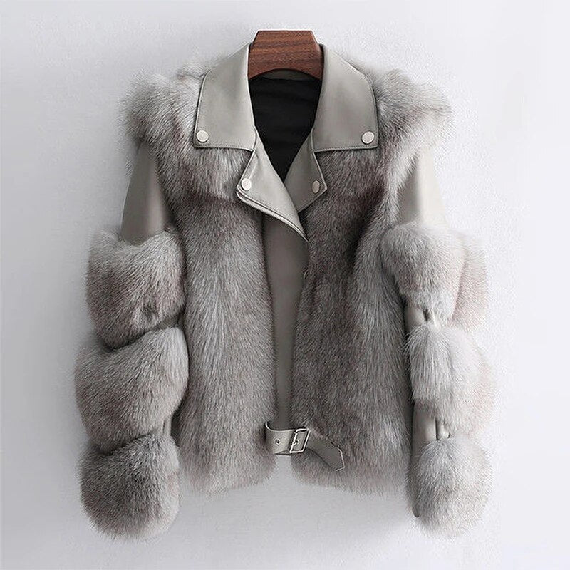 Luxe Leren Bontjas