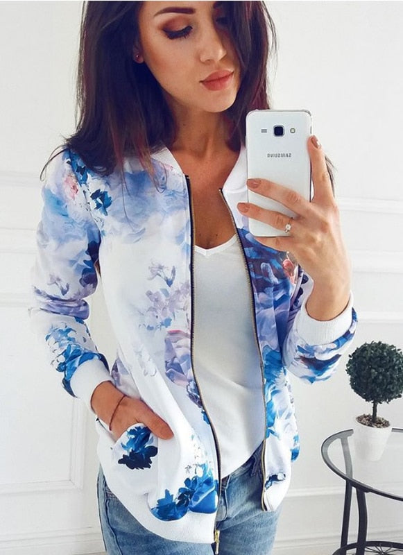 Chloe Elegant Spring Jacket – Stylish Women's Jacket with Floral Print