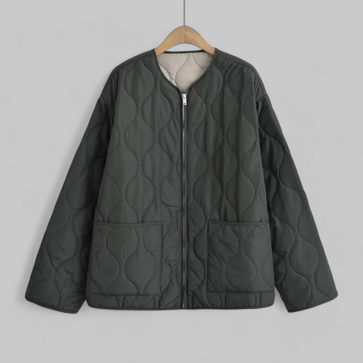 Amara - Premium Gewatteerde Jas met Elegante Ritsafwerking
