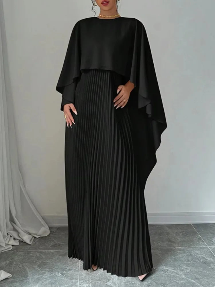 Amelia – Stijlvolle Geplooide Maxi Jurk