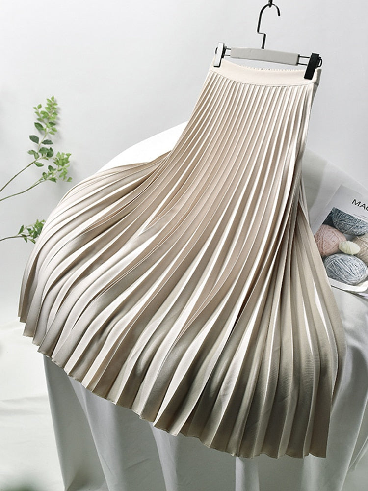 Alina Elegant Pleated Skirt with High Waist