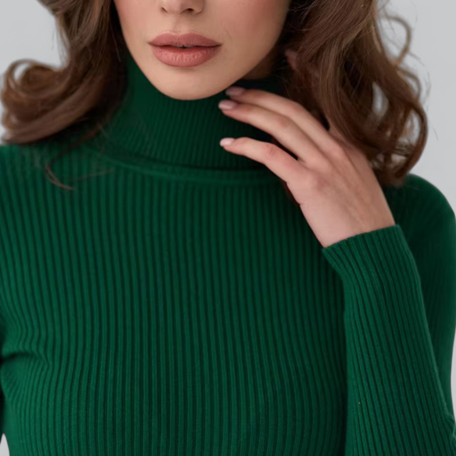 Annelies - Comfortabele Stretch Mock Turtleneck Pullover Sweater