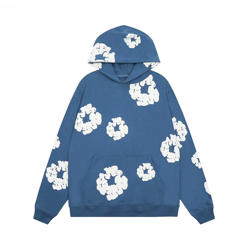 Jade Bloemen Denim Unisex Hoodie