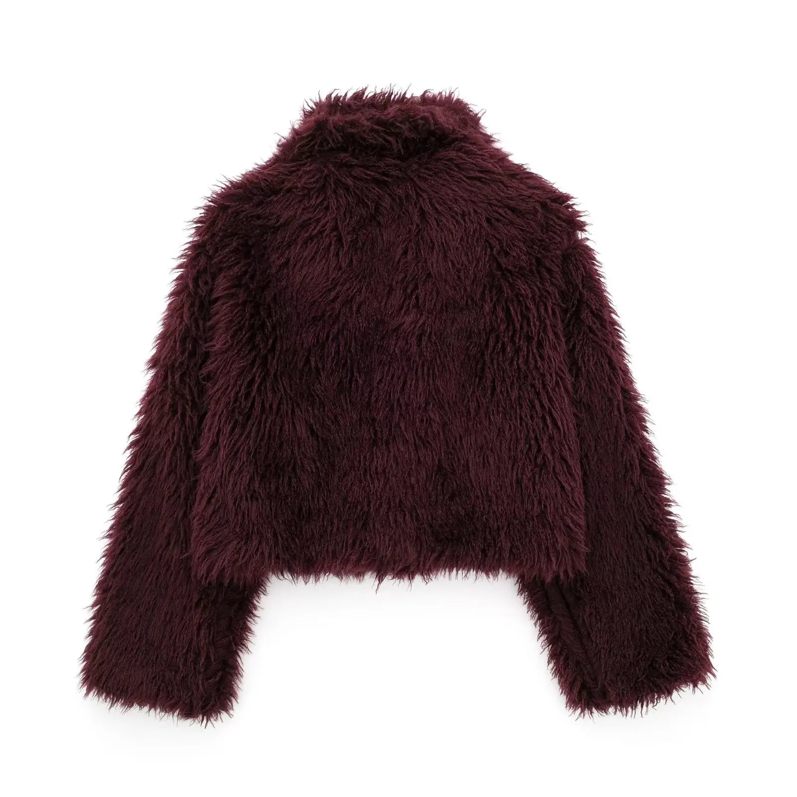 Isabella Faux Fur Coat Bordeaux Rood
