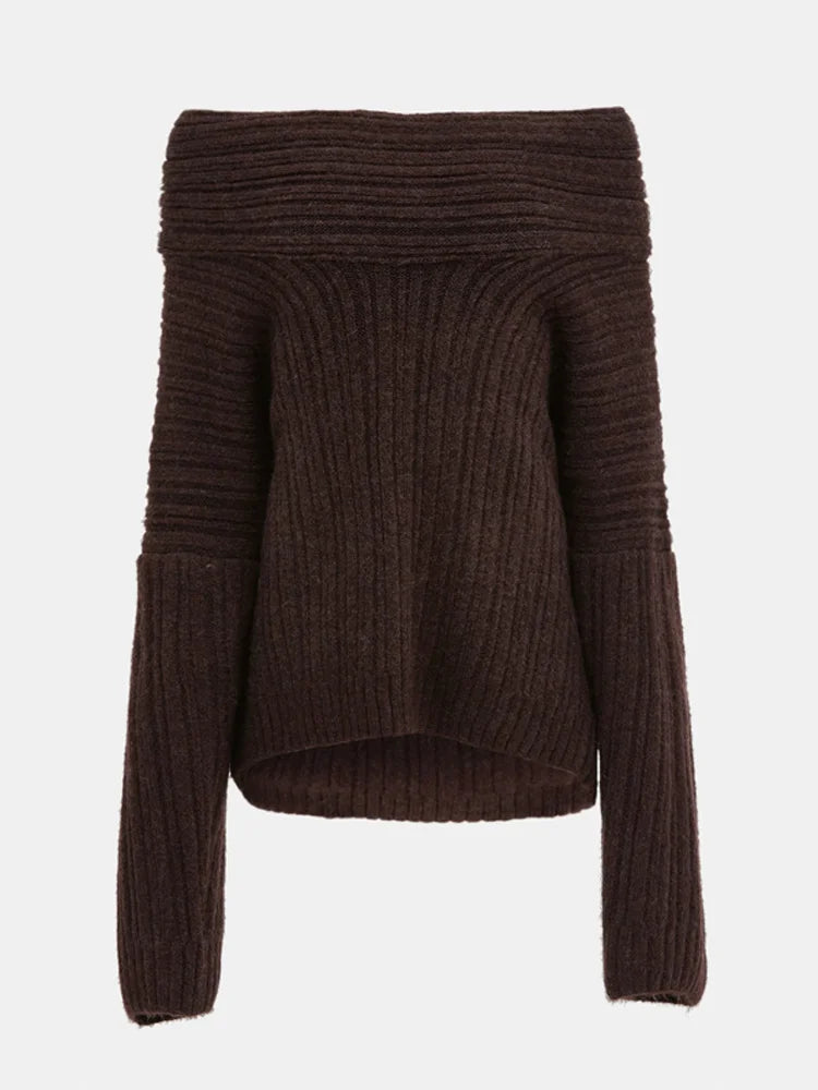 Amélie – Elegante Off-Shoulder Gebreide Trui