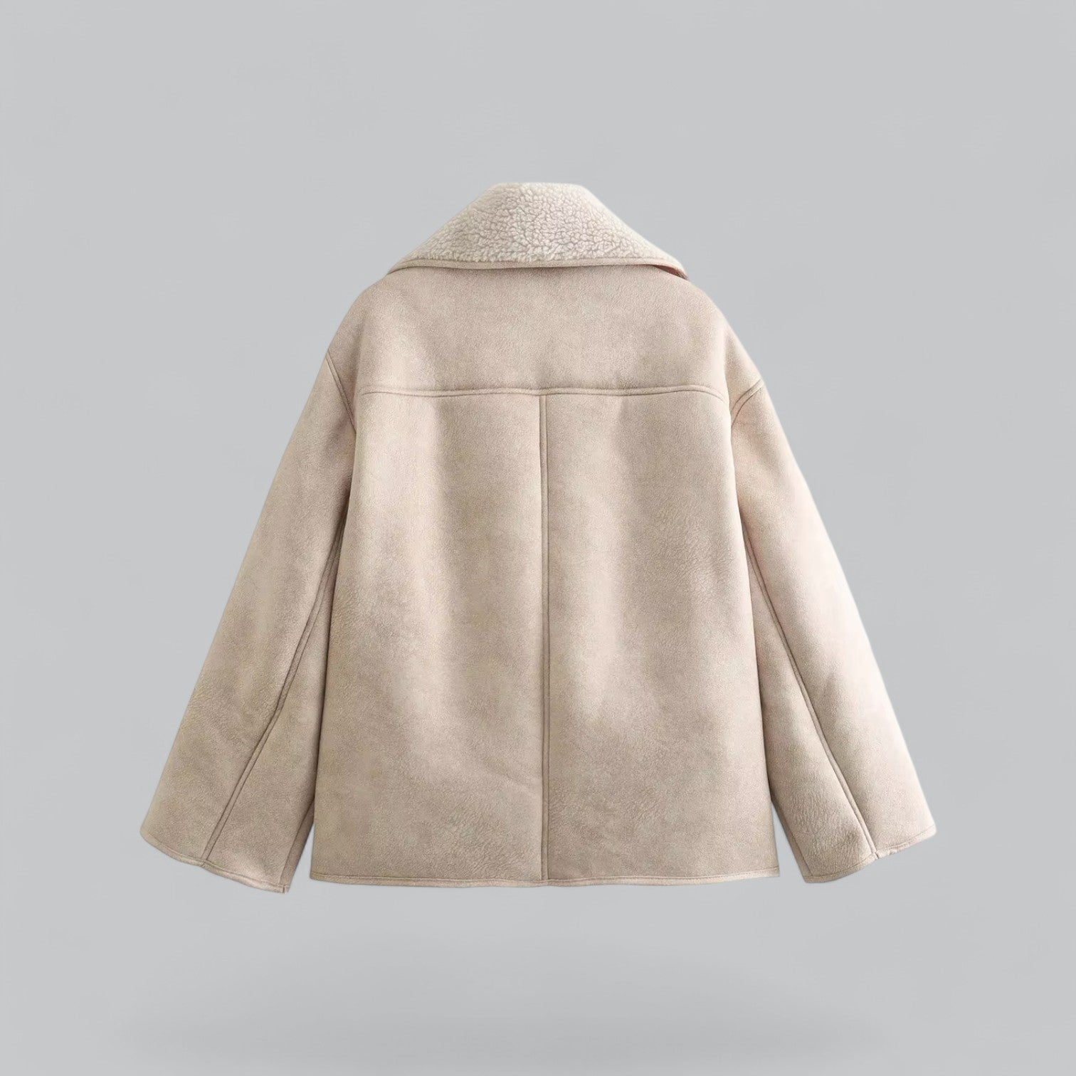 Aurelia - Luxe Suède Jas met Faux Fur - Winterse Elegantie
